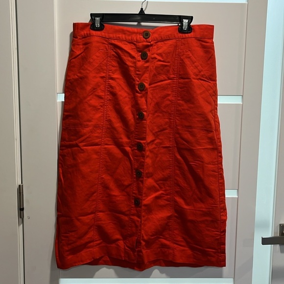Universal Thread Dresses & Skirts - Women's Universal Thread Red Button Front Linen Blend Pencil Skirt Pockets Large